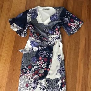 Asos kimono inspired purple dress